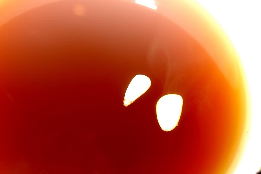 찻속에 떠있는 잣 두개